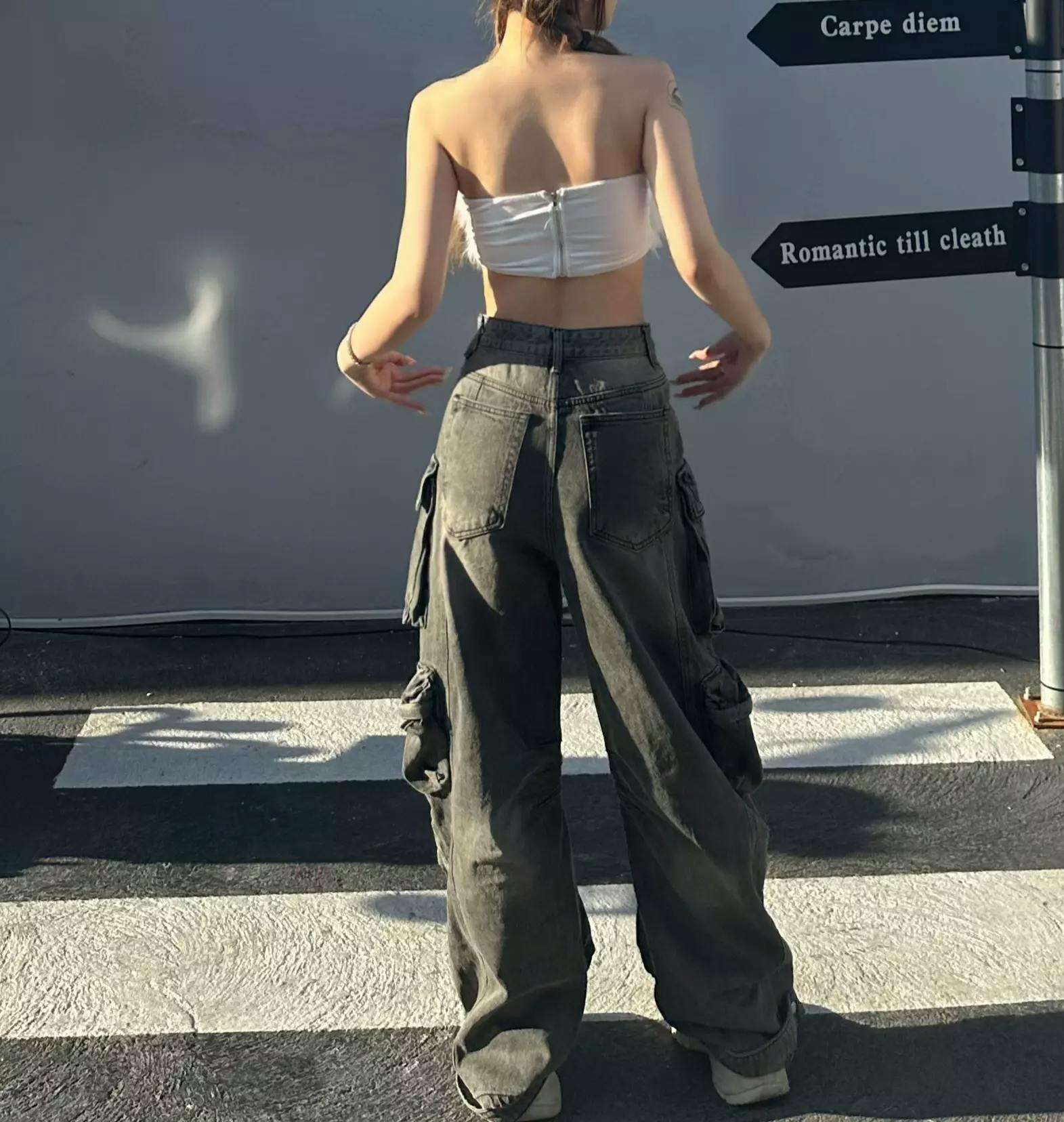【NONCODE】(Unisex) Calt The Calt Denim Cargo Pants Denim Cargo Jeans (CARGO-DENIM-GREY-GREEN)