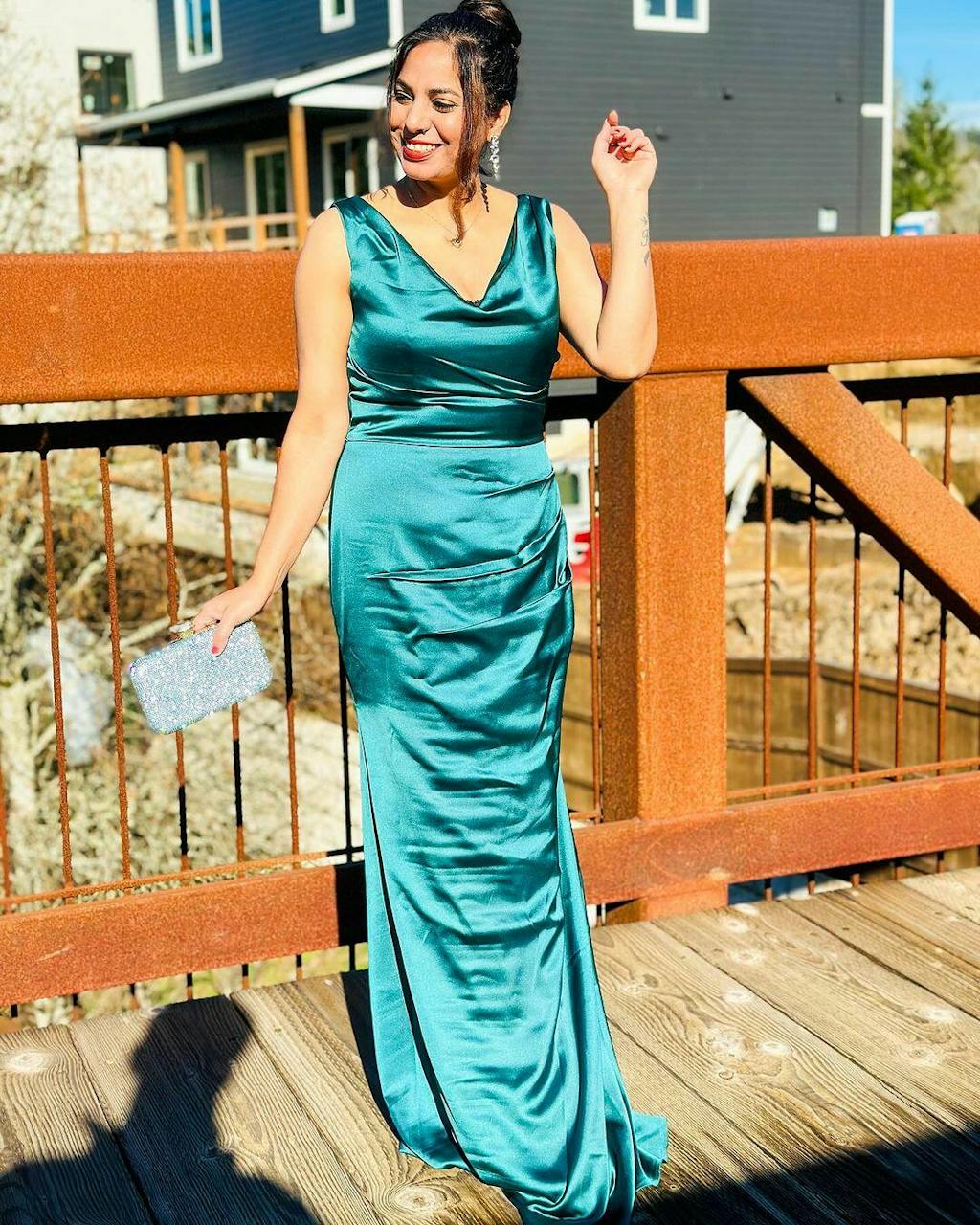 Sexy Mermaid V-neck Stretch Satin Long Bridesmaid Dresses UK Online