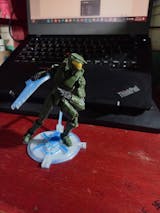 Halo Master Chief Dummy 13 Figura super posable con Base y Accesorios.