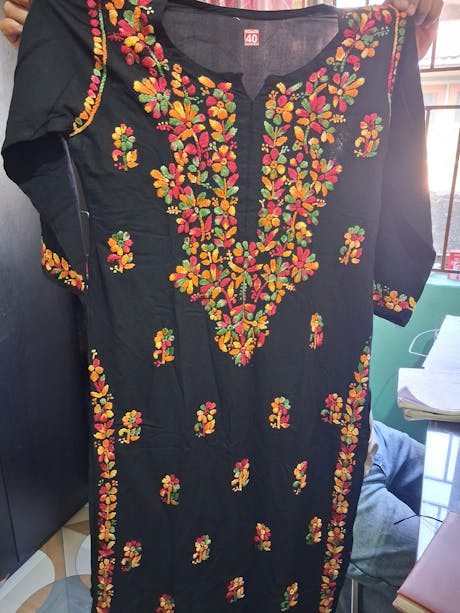 Maysa Soft Rayon Chikankari Kurti - Multi Colour