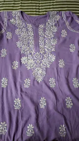 Maysa Soft Rayon Chikankari Kurti - Purple Colour