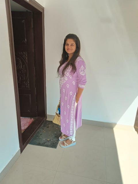 Maysa Soft Rayon Chikankari Kurti - Purple Colour