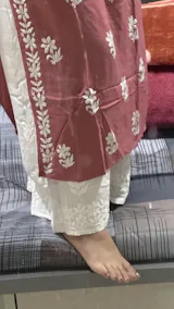 Arfa Rayon Lucknowi Chikankari Plazo - Black Colour