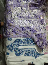 Rania Pure Mulmul Chikankari Handwork Kurti - Purple Colour