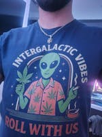 Roll With Us Tee – Alien Weed Retro