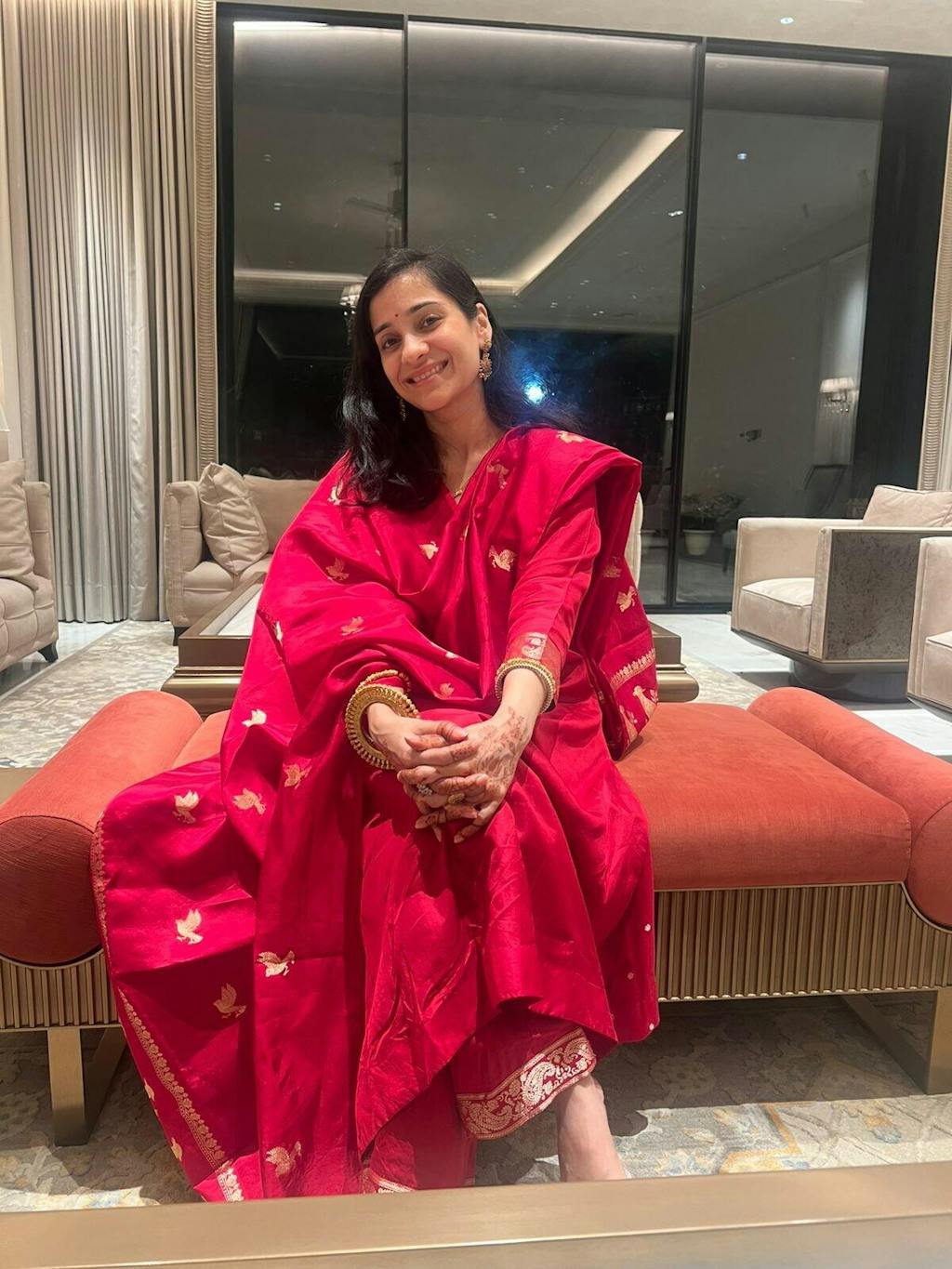 Red Salwar Suit Set with Intricate Zari Work And Dupatta