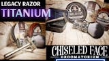 Chiseled Face Titanium Legacy Razor - Raw Finish, Herringbone Handle