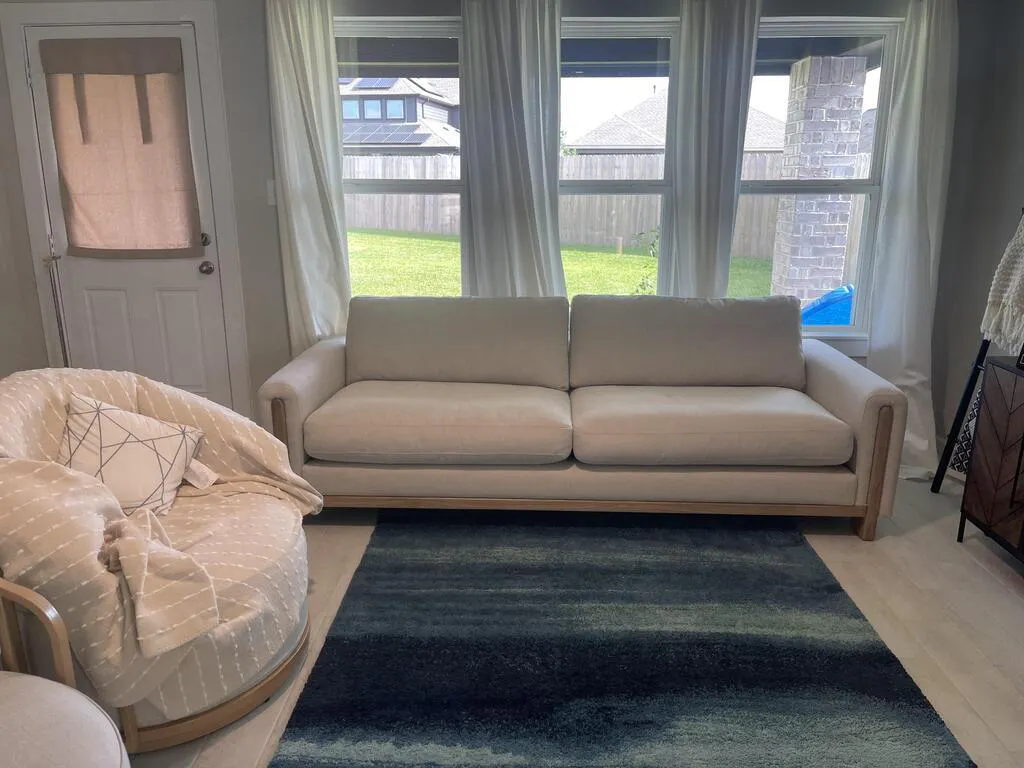 【chita】 Keaton Performance Fabric 3-Seater Sofa with Ash Wood Base (99