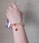 S925 Silver Enamel Agate Hydrangea Flowers Bead Bracelet