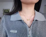 Gold Plated Silver Hetian Jade Bamboo Necklace