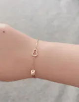 Gold Plated Silver Zircon Gourd Small Waist Bracelet