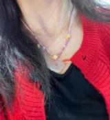 Silver Chalcedony Auspicious Cloud Ping An Buckle Necklace