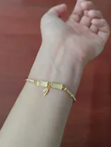 Gold Plated Silver Hetian Jade Lucky Bamboo Bracelet