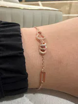 Gold Plated Silver Zircon Gourd Small Waist Bracelet