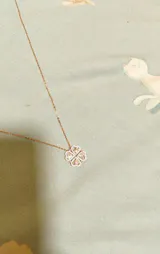 Gold Plated Silver Zircon Transformable Clover Necklace