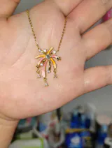 Gold Plated Silver Luminous Enamel Romantic Fireworks Necklace
