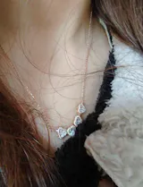 Gold Plated Silver Zircon Transformable Clover Necklace