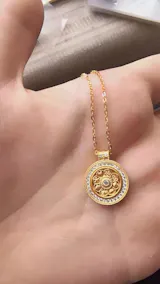 Gold Plated Silver Eight-treasure Compass Necklace