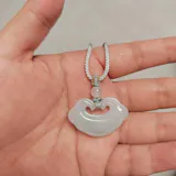 Jadeite Ruyi Peace Cloud Lock Necklace