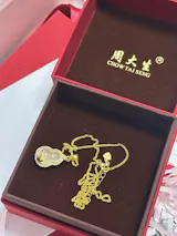 Gold Plated Silver Chalcedony Happiness Gourd Necklace