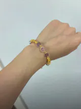 Gold Plated Silver Crystal Purple Cosmic Bracelet