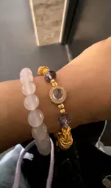 Gold Plated Silver Crystal Purple Cosmic Bracelet