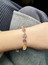 Gold Plated Silver Crystal Purple Cosmic Bracelet