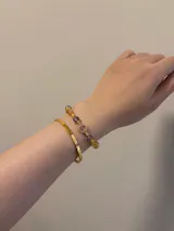 Gold Plated Silver Crystal Purple Cosmic Bracelet