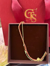 Gold Plated Silver "Always" Love Red String Bracelet