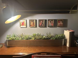 Guardian Angel - Wooden icon in canvas with gold background on carved wood - Mount Athos