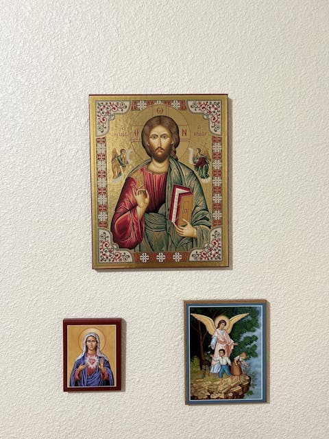 Jesus Christ Pantocrator - Wooden Icon with Gold Background and High-Quality Print (Lithography) - Mount Athos