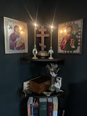 Jesus Christ Pantocrator - Wooden Icon with Gold Background and High-Quality Print (Lithography) - Mount Athos