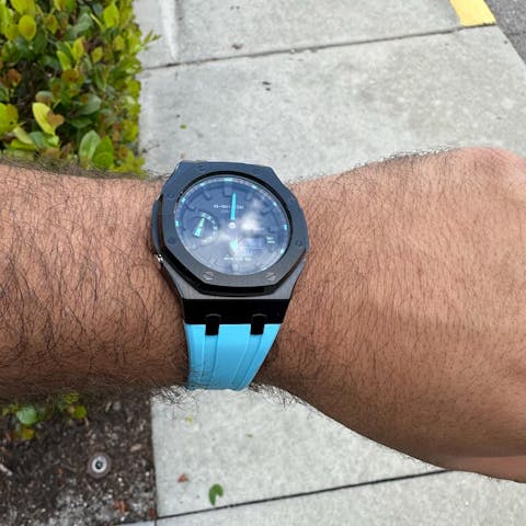 Montre CasiOak Custom – Black Blue - Mod G-Shock GA2100