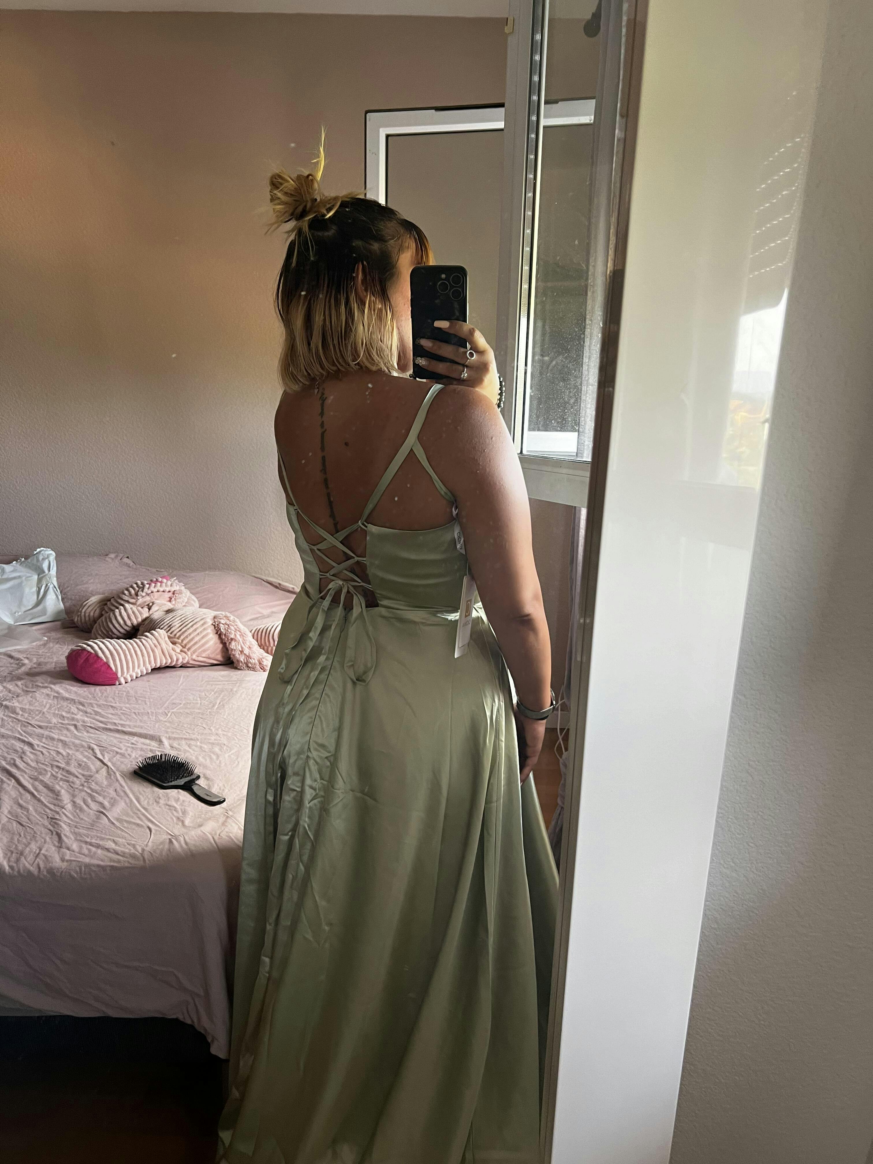 Robes De Demoiselle D'Honneur En Régence Bretelles Spaghetti Fendue Pl