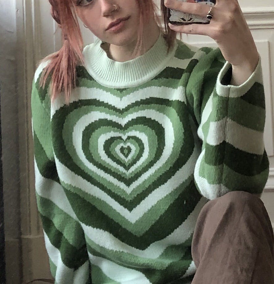 powerpuff heart sweater