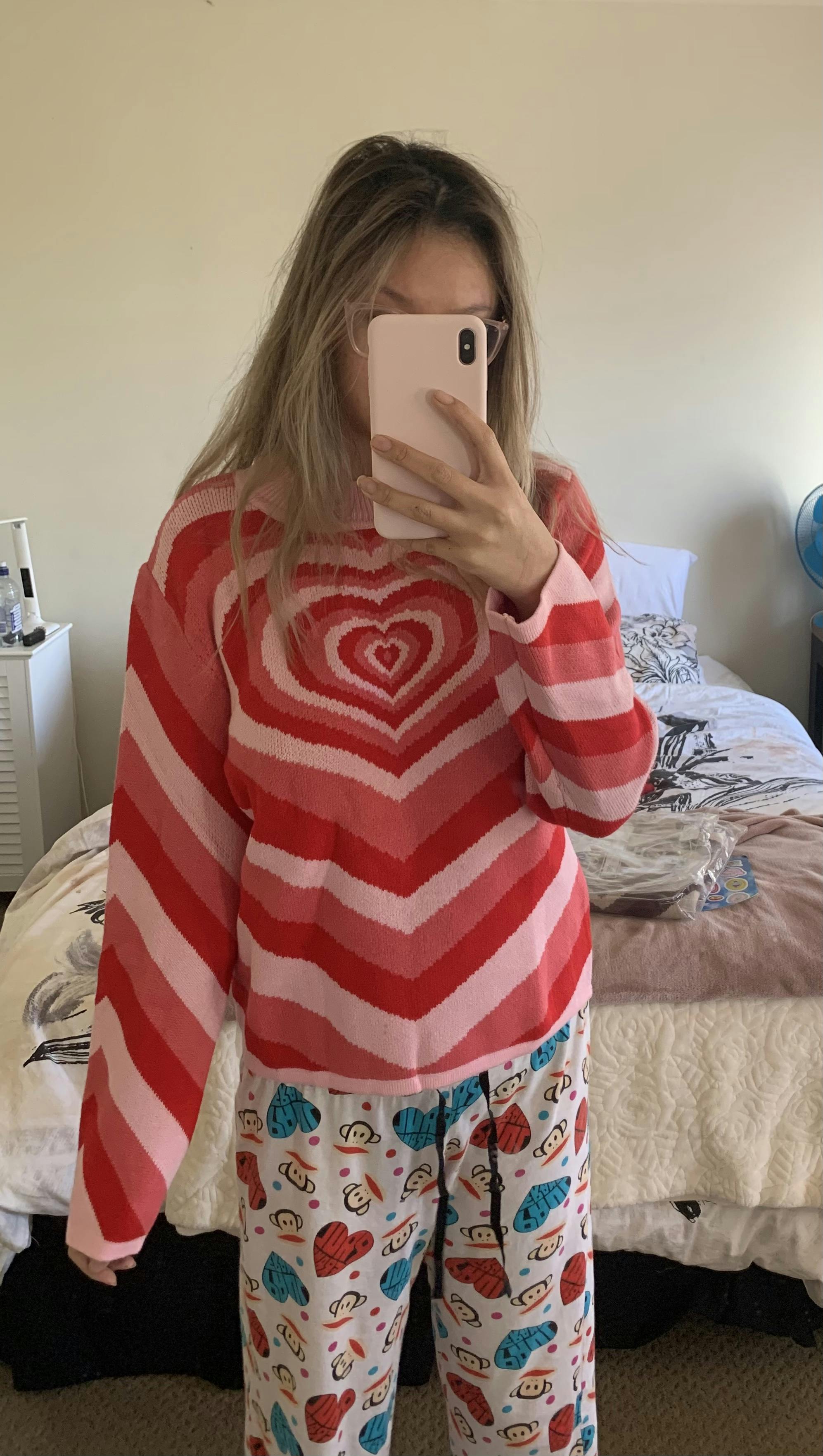 heart wave sweater cider