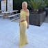 Buttercream | Mesh Off Shoulder Maxi Yellow Draped Dress