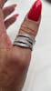 925 Sterling Silver Micro-Pave Multi Band Cz Crossover Ring