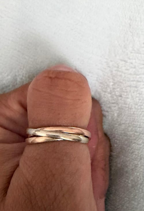 9ct Yellow White & Rose Gold 2mm Russian Wedding Band