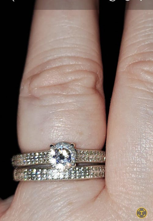 925 Sterling Silver Bridal Half Eternity with Cz in the Centre Rings