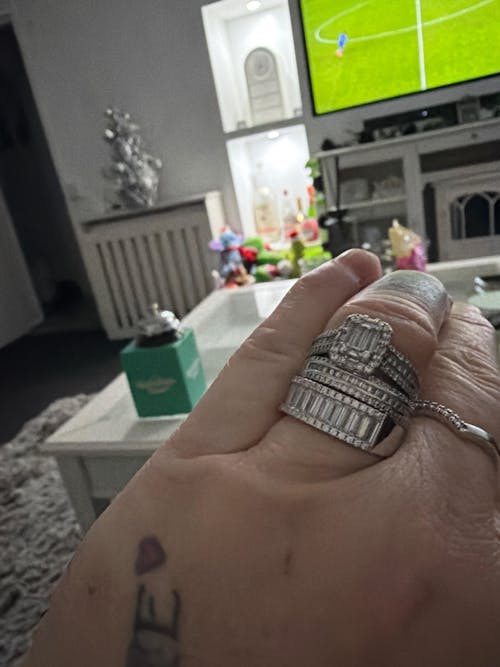 925 Sterling Silver Half ET Baguettes & Round CZ Ring