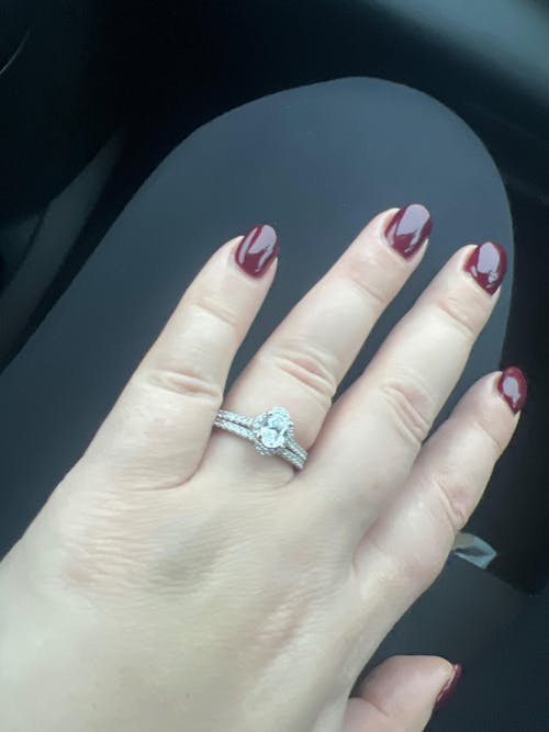 925 Sterling Silver Oval Halo Cz Ladies Ring Set