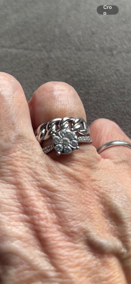 925 Sterling Silver Round Cluster Ring with CZ Shoulders