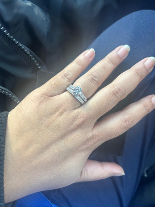 925 Sterling Silver Pave Set Cz Ladies Ring Set