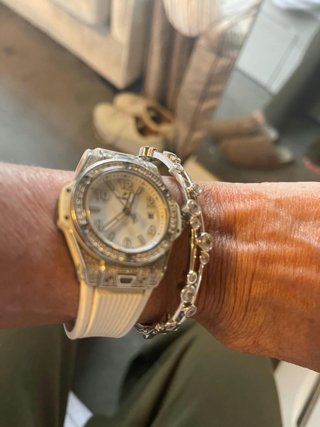 925 Sterling Silver Timeless Rubover Set CZs Ladies J-Jaz Bangle