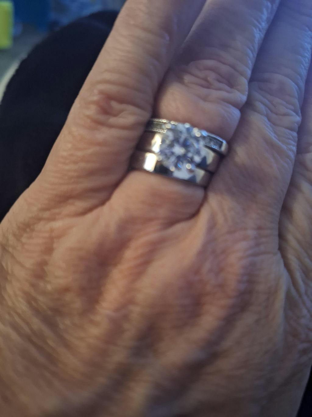 925 Sterling Silver Bridal Set Cz Rings 