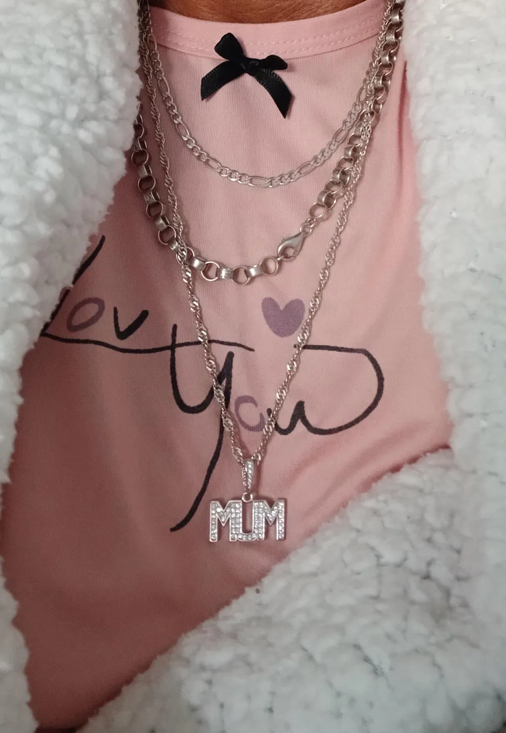 925 Sterling Silver Large Cz Mum Pendant with Chain