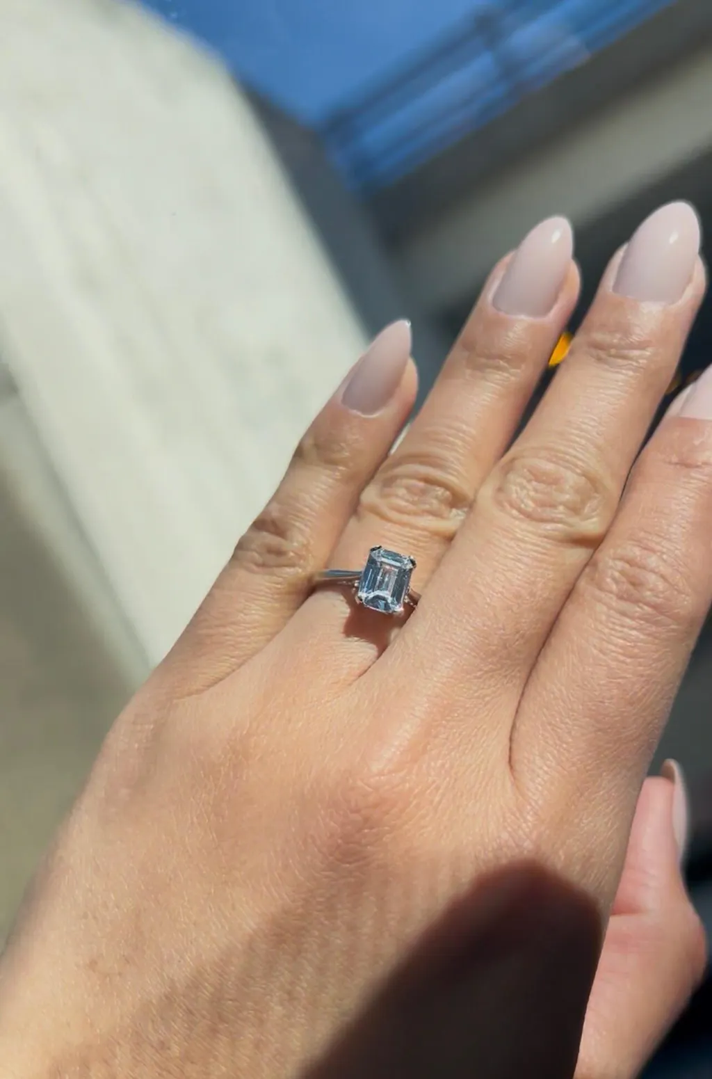 925 Sterling Silver 1.75ct Emerald Cut CZ Ring