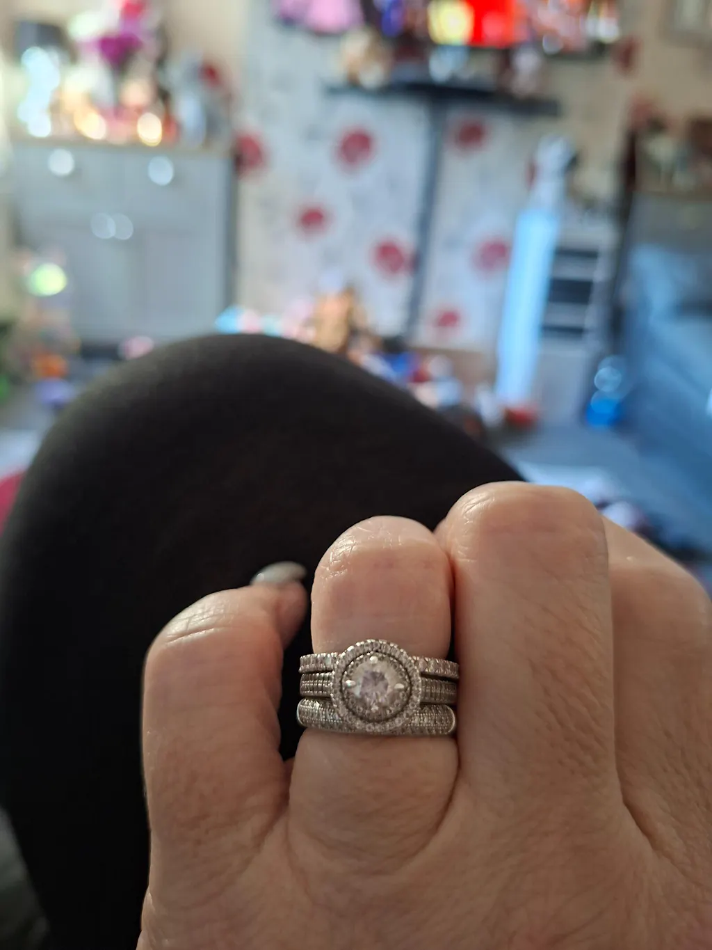 925 Sterling Silver Pink & White Cz Full Eternity Ring