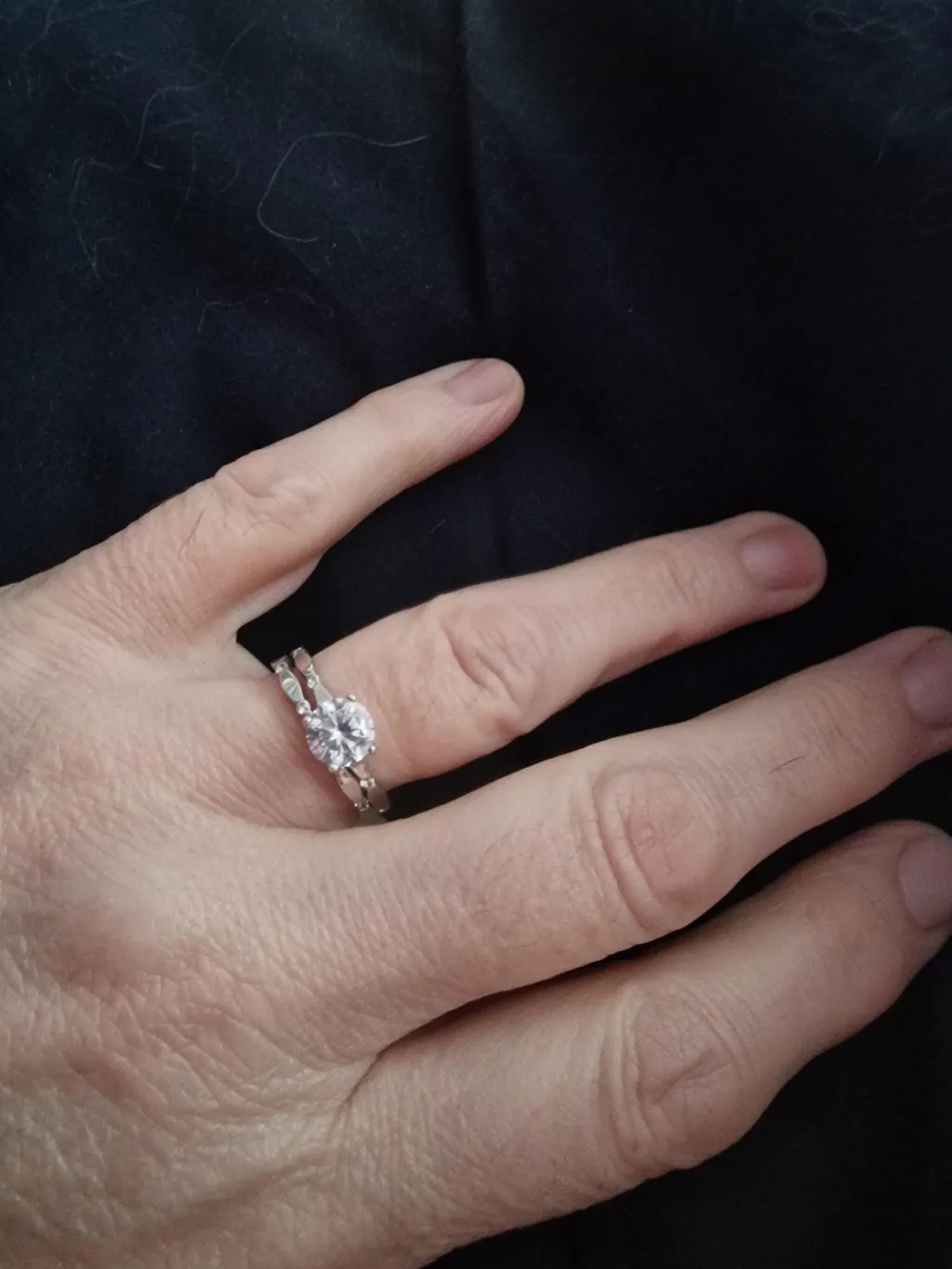 925 Sterling Silver Round Brilliant Full Eternity Cz Ring Set